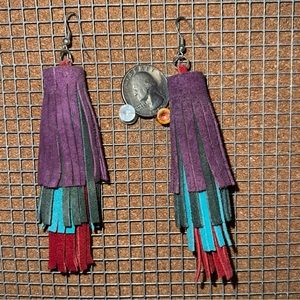 4” leather earrings